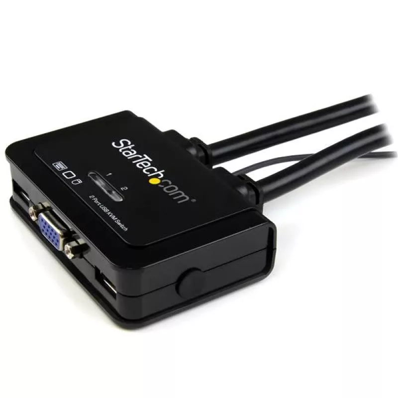 StarTech.com Switch KVM de cables USB VGA de 2 puertos – alimentado por USB con conmutador remoto