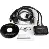 StarTech.com Switch KVM de cables USB VGA de 2 puertos – alimentado por USB con conmutador remoto