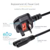 StarTech.com Cable de alimentación para portátil UK de 3ft (1m), BS 1363 a C7, 2,5A 250V, 18AWG, negro, cable de repuesto para portátil UK, cable de alimentación de impresora, cable de carga de portátil CA, cable de fuente de alimentación de portátil