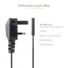 StarTech.com Cable de alimentación para portátil UK de 3ft (1m), BS 1363 a C7, 2,5A 250V, 18AWG, negro, cable de repuesto para portátil UK, cable de alimentación de impresora, cable de carga de portátil CA, cable de fuente de alimentación de portátil