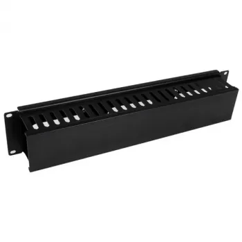 StarTech.com Canaleta de gestión de cables horizontal de 2U para rack de servidor con tapa – Placa de canaleta de cables para rack de red de 19