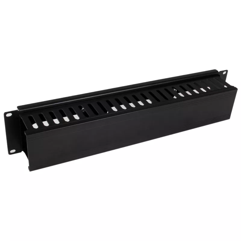 StarTech.com Canaleta de gestión de cables horizontal de 2U para rack de servidor con tapa – Placa de canaleta de cables para rack de red de 19