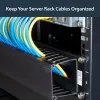 StarTech.com Canaleta de gestión de cables horizontal de 2U para rack de servidor con tapa – Placa de canaleta de cables para rack de red de 19