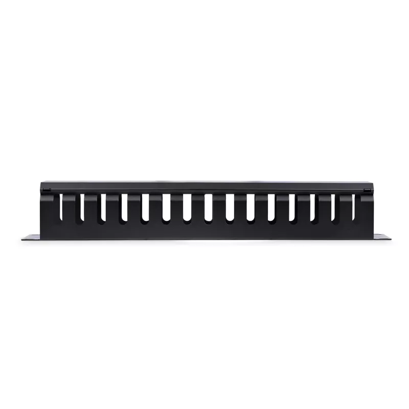 StarTech.com Canaleta de gestión de cables horizontal de 2U para rack de servidor con tapa – Placa de canaleta de cables para rack de red de 19