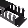 StarTech.com Canaleta de gestión de cables horizontal de 2U para rack de servidor con tapa – Placa de canaleta de cables para rack de red de 19
