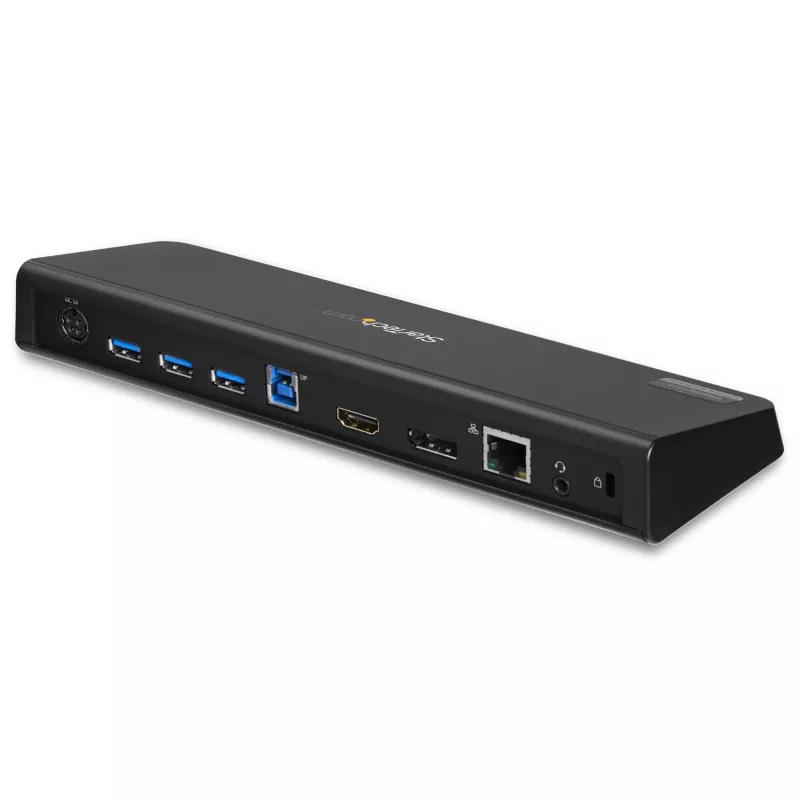 StarTech.com Docking station USB 3.0 para doble monitor con HDMI y DisplayPort 4K – USB 3.0 a 4x USB-A, Ethernet, HDMI y DP – Docking station universal USB Type-A para portátil Mac y Windows
