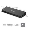 StarTech.com Docking station USB 3.0 para doble monitor con HDMI y DisplayPort 4K – USB 3.0 a 4x USB-A, Ethernet, HDMI y DP – Docking station universal USB Type-A para portátil Mac y Windows