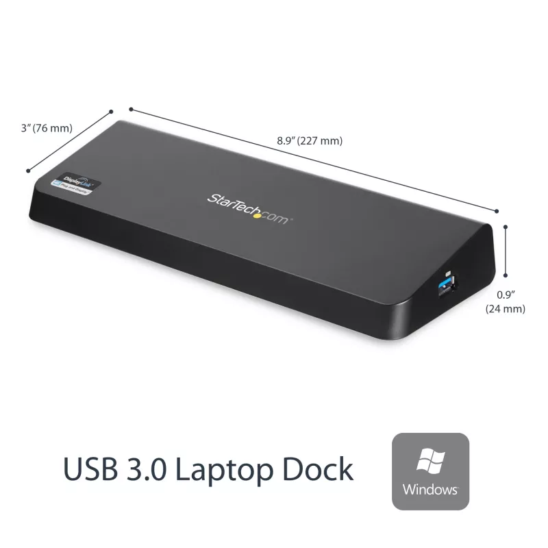 StarTech.com Docking station USB 3.0 para doble monitor con HDMI y DisplayPort 4K – USB 3.0 a 4x USB-A, Ethernet, HDMI y DP – Docking station universal USB Type-A para portátil Mac y Windows