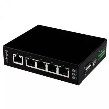 StarTech.com Switch Ethernet Gigabit industrial no gestionado de 5 puertos – montaje en carril DIN / pared