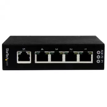 StarTech.com Switch Ethernet Gigabit industrial no gestionado de 5 puertos – montaje en carril DIN / pared