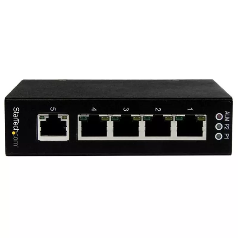 StarTech.com Switch Ethernet Gigabit industrial no gestionado de 5 puertos – montaje en carril DIN / pared