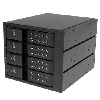 StarTech.com Backplane de rack móvil hot-swap tray-less de aluminio de 4 bahías para SAS II/SATA III de 3,5