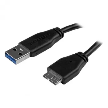 StarTech.com Cable Micro USB 3.0 delgado - M/M - 3m (10ft), 3 m, USB A, Micro-USB B, USB 3.2 Gen 1 (3.1 Gen 1), Macho/Macho, negro