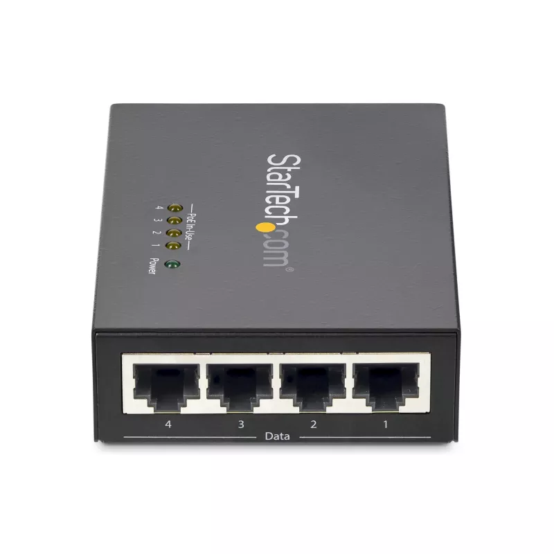 StarTech.com Midspan Gigabit de 4 puertos – Inyector PoE+ – 802.3at/af