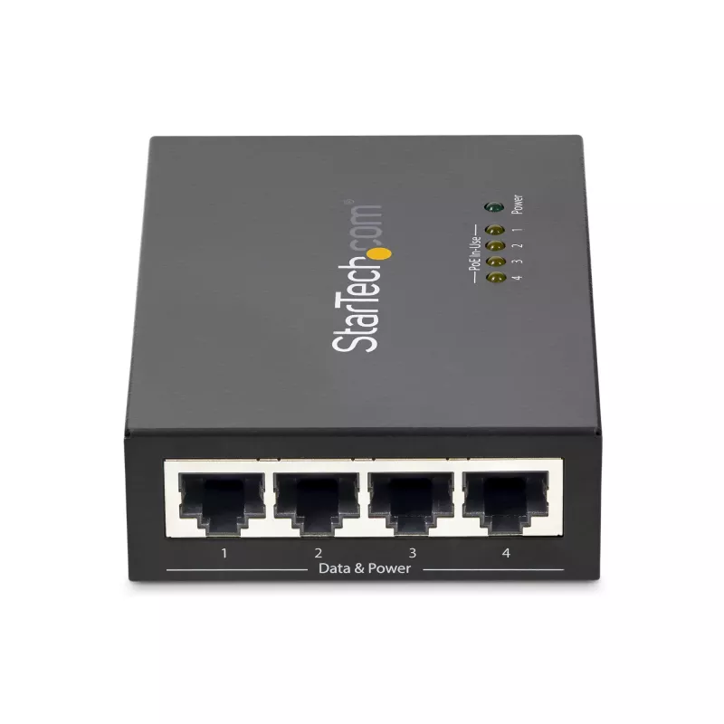StarTech.com Midspan Gigabit de 4 puertos – Inyector PoE+ – 802.3at/af