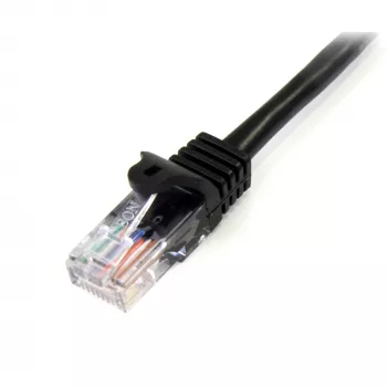 StarTech.com cable de red Cat5e con conectores RJ45 sin protección de lengüeta – 1 m, negro