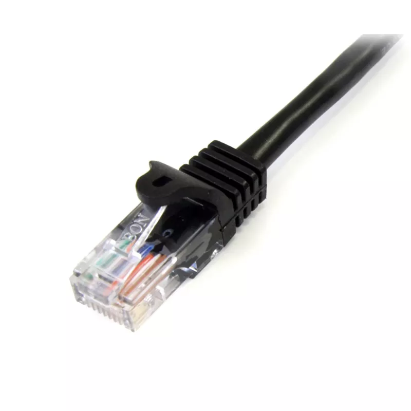 StarTech.com cable de red Cat5e con conectores RJ45 sin protección de lengüeta – 1 m, negro