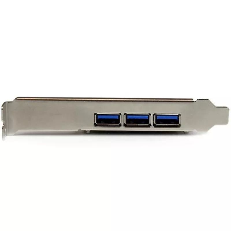 StarTech.com tarjeta PCI Express USB 3.0 de 4 puertos, PCIe, USB 3.2 Gen 1 (3.1 Gen 1), perfil completo/bajo, PCI 2.0, negro, acero inoxidable, 3 m