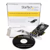 StarTech.com tarjeta PCI Express USB 3.0 de 4 puertos, PCIe, USB 3.2 Gen 1 (3.1 Gen 1), perfil completo/bajo, PCI 2.0, negro, acero inoxidable, 3 m