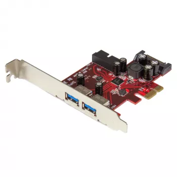 StarTech.com tarjeta PCI Express USB 3.0 de 4 puertos – 2 externos y 2 internos – alimentación SATA – compatibilidad UASP – 2 conectores internos (IDC) estilo cabecera de placa base