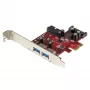 StarTech.com tarjeta PCI Express USB 3.0 de 4 puertos – 2 externos y 2 internos – alimentación SATA – compatibilidad UASP – 2 conectores internos (IDC) estilo cabecera de placa base