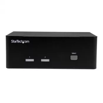StarTech.com conmutador KVM de 2 puertos con doble VGA – USB 2.0, 1920 x 1200 píxeles, Full HD, 18 W, negro