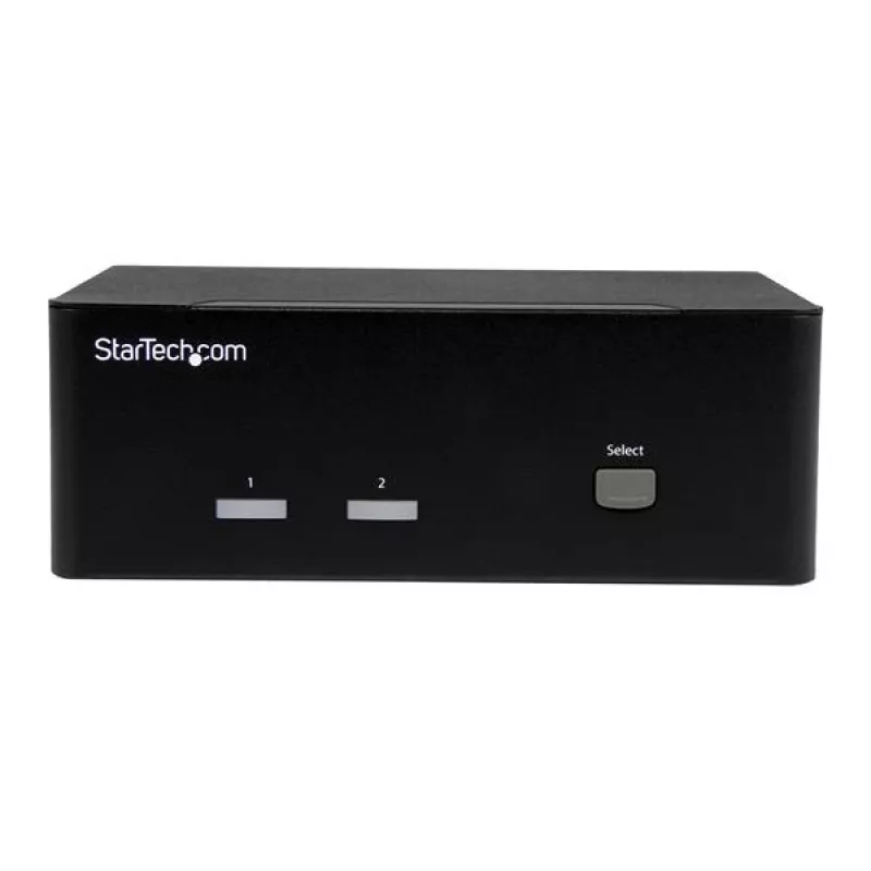 StarTech.com conmutador KVM de 2 puertos con doble VGA – USB 2.0, 1920 x 1200 píxeles, Full HD, 18 W, negro