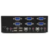 StarTech.com conmutador KVM de 2 puertos con doble VGA – USB 2.0, 1920 x 1200 píxeles, Full HD, 18 W, negro