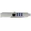 StarTech.com tarjeta PCI Express USB 3.0 de 3 puertos + Gigabit Ethernet