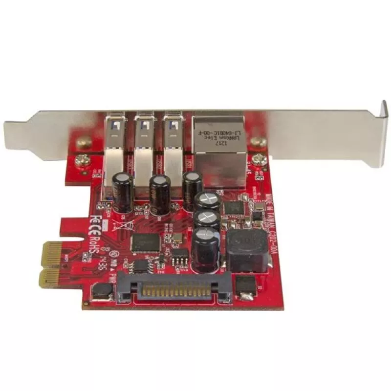 StarTech.com tarjeta PCI Express USB 3.0 de 3 puertos + Gigabit Ethernet