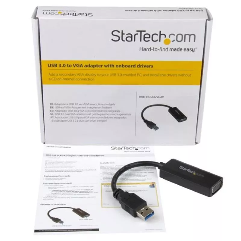 StarTech.com adaptador USB 3.0 a VGA – instalación de controlador integrada – 1920x1200