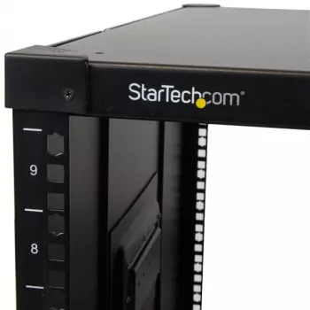 StarTech.com rack de servidor móvil de estructura abierta de 4 postes 9U, rack de red de cuatro postes con ruedas, rack de 19