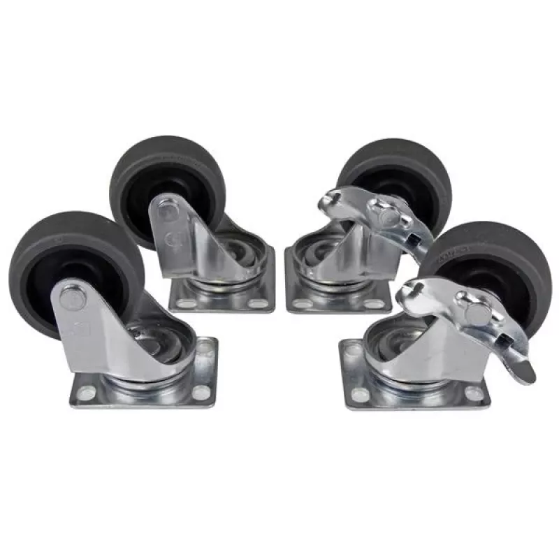 StarTech.com rack de servidor móvil de estructura abierta de 4 postes 9U, rack de red de cuatro postes con ruedas, rack de 19