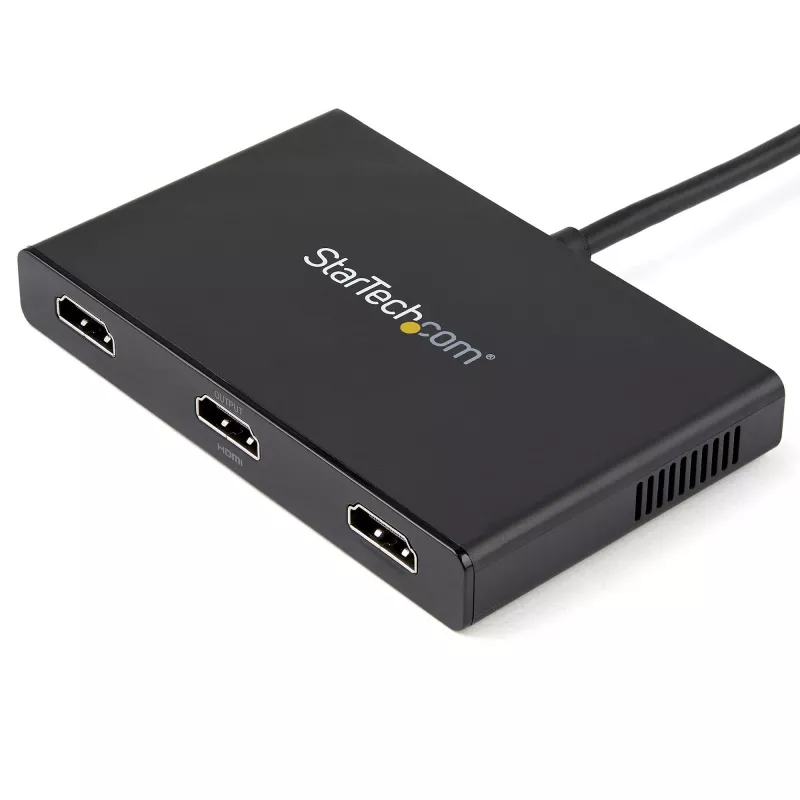 StarTech.com adaptador multipantalla de 3 puertos – Mini DisplayPort a HDMI MST Hub – triple 1080p o doble 4K 30Hz – divisor de vídeo para modo de escritorio extendido solo en Windows – mDP 1.2 a 3x HDMI
