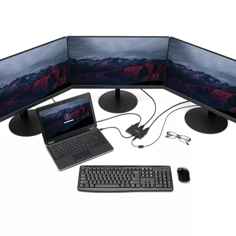 StarTech.com adaptador multipantalla de 3 puertos – Mini DisplayPort a HDMI MST Hub – triple 1080p o doble 4K 30Hz – divisor de vídeo para modo de escritorio extendido solo en Windows – mDP 1.2 a 3x HDMI