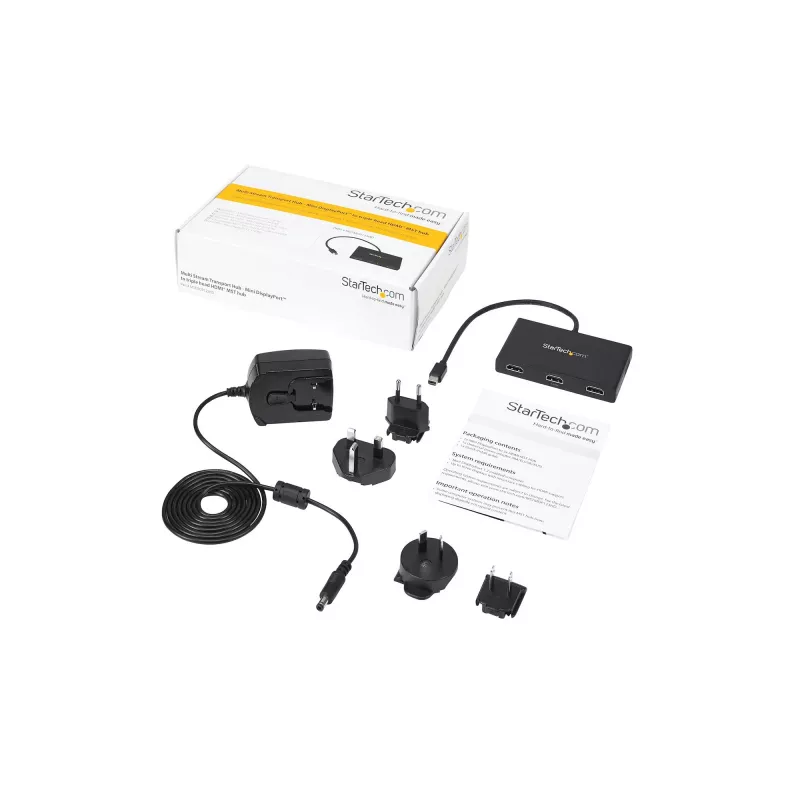 StarTech.com adaptador multipantalla de 3 puertos – Mini DisplayPort a HDMI MST Hub – triple 1080p o doble 4K 30Hz – divisor de vídeo para modo de escritorio extendido solo en Windows – mDP 1.2 a 3x HDMI
