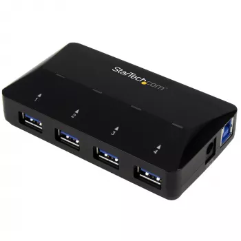 StarTech.com Hub USB 3.0 de 4 puertos más puerto de carga dedicado - 1 puerto de 2,4A~Hub USB 3.0 de 4 puertos (5Gbps) más puerto de carga dedicado - 1 puerto de 2,4A