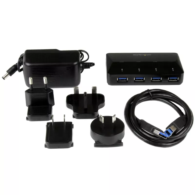 StarTech.com Hub USB 3.0 de 4 puertos más puerto de carga dedicado - 1 puerto de 2,4A~Hub USB 3.0 de 4 puertos (5Gbps) más puerto de carga dedicado - 1 puerto de 2,4A