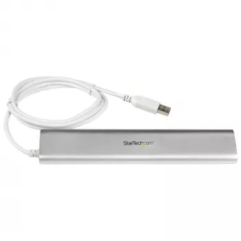 StarTech.com hub USB de 7 puertos, USB A a 7 puertos USB-A, USB 5 Gbps, diseño robusto, alimentación por bus o propia, expansión de hub USB 3.0 portátil para portátil con fuente de alimentación