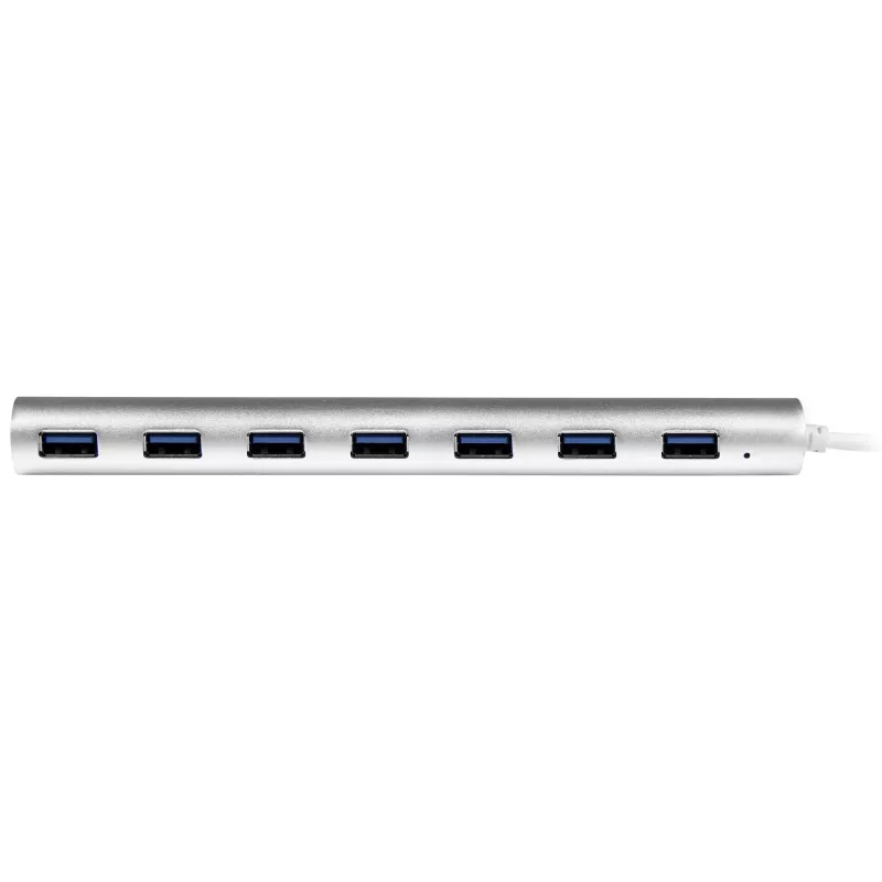 StarTech.com hub USB de 7 puertos, USB A a 7 puertos USB-A, USB 5 Gbps, diseño robusto, alimentación por bus o propia, expansión de hub USB 3.0 portátil para portátil con fuente de alimentación