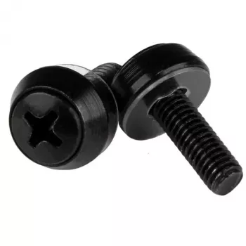StarTech.com M5 x 12mm – Tornillos de montaje – Pack de 50, negro, tornillo, acero inoxidable, chapa, uso general, M5, cabeza redondeada