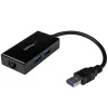 StarTech.com Adaptador USB a Ethernet, convertidor de LAN USB 3.0 a Gigabit Ethernet 10/100/1000 para portátiles, cable fijo de 11,8