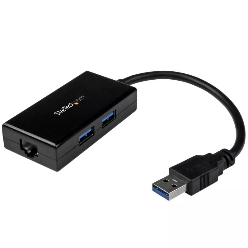 StarTech.com Adaptador USB a Ethernet, convertidor de LAN USB 3.0 a Gigabit Ethernet 10/100/1000 para portátiles, cable fijo de 11,8