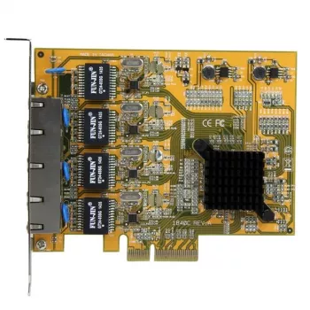 StarTech.com Tarjeta de red Gigabit PCIe de 4 puertos, interna, cableada, PCI Express, Ethernet, 2000 Mbit/s