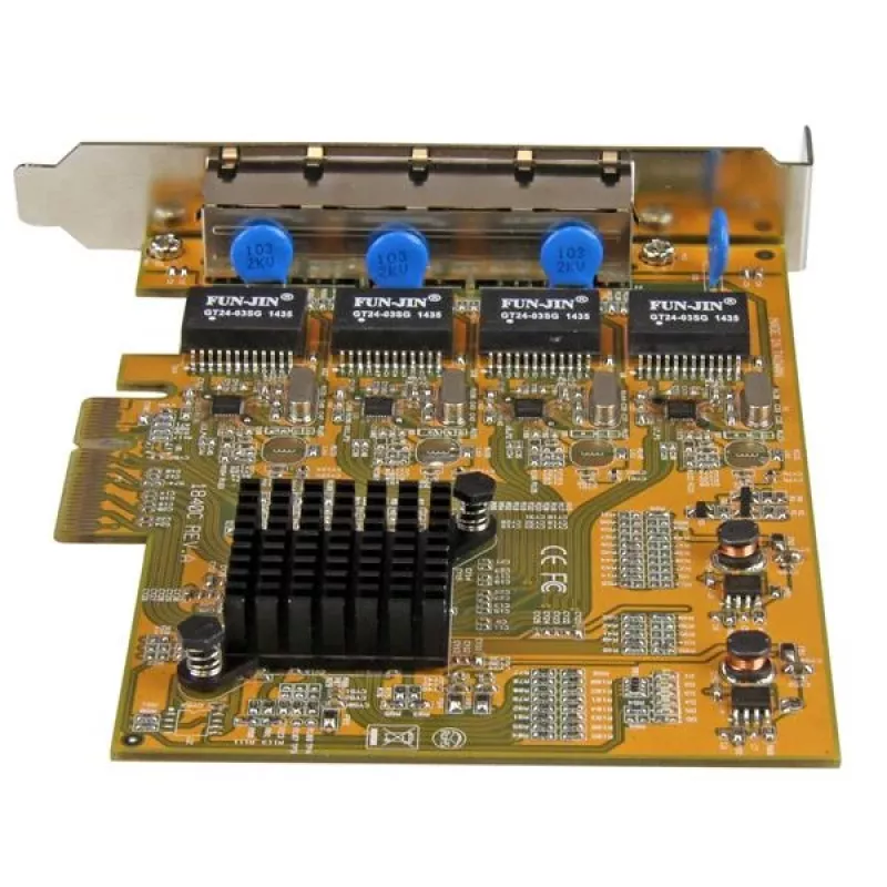 StarTech.com Tarjeta de red Gigabit PCIe de 4 puertos, interna, cableada, PCI Express, Ethernet, 2000 Mbit/s
