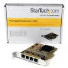 StarTech.com Tarjeta de red Gigabit PCIe de 4 puertos, interna, cableada, PCI Express, Ethernet, 2000 Mbit/s