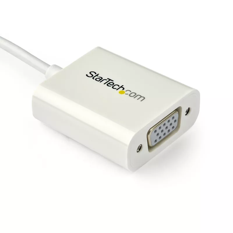 StarTech.com Adaptador USB-C a VGA – Blanco, 3.2 Gen 1 (3.1 Gen 1), USB Type-C, salida VGA (D-Sub), 1920 x 1200 píxeles