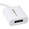 StarTech.com Adaptador USB-C a DisplayPort – 4K 60Hz/8K 30Hz – Dongle adaptador USB Type-C a DP 1.4 HBR2 – Convertidor de vídeo compacto USB-C (DP Alt Mode) para monitor – Compatible con Thunderbolt 3 – Blanco