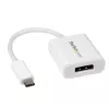 StarTech.com Adaptador USB-C a DisplayPort – 4K 60Hz/8K 30Hz – Dongle adaptador USB Type-C a DP 1.4 HBR2 – Convertidor de vídeo compacto USB-C (DP Alt Mode) para monitor – Compatible con Thunderbolt 3 – Blanco