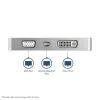 StarTech.com Adaptador de vídeo multipuerto USB-C con HDMI, VGA, Mini DisplayPort o DVI – Adaptador de monitor USB Type-C a HDMI 1.4 o mDP 1.2 (4K) – VGA o DVI (1080p) – Aluminio plateado